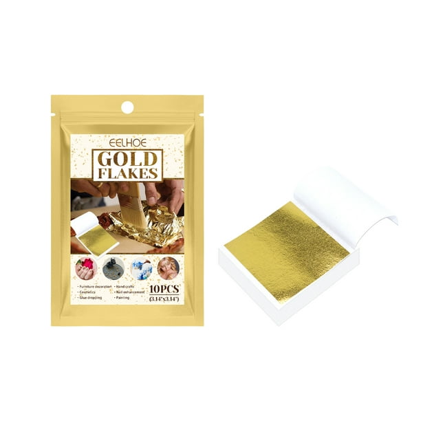 20 hojas de pan de oro de imitación para artes, manualidades de dorado,  decoración, 8 * 8 cm JAMW Sencillez