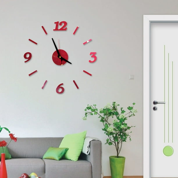 Reloj de pared para el hogar, autoadhesivo, moderno, silencioso