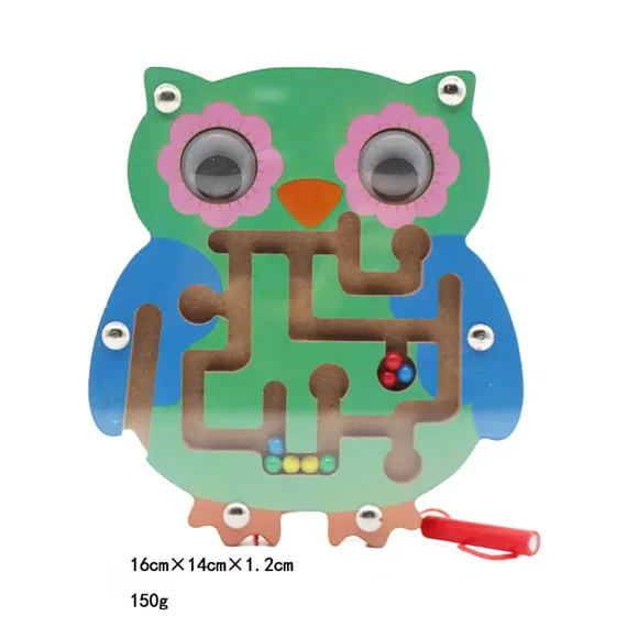 magnetic pencil moving bead maze toy wooden animal track maze game early education concentration at gong bohan unisex