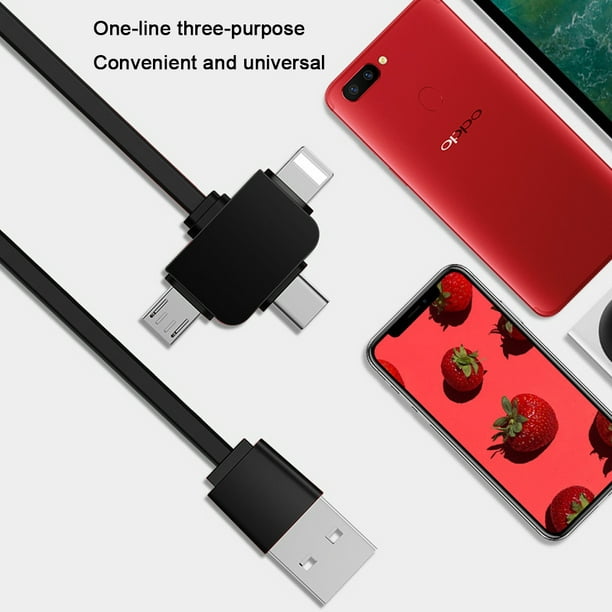 Comprar Cable rápido 3 en 1 para teléfono móvil, cargador rápido, Cable  Micro USB tipo C, Cable cargador Android para IPhone, Cable de carga de  tres datos