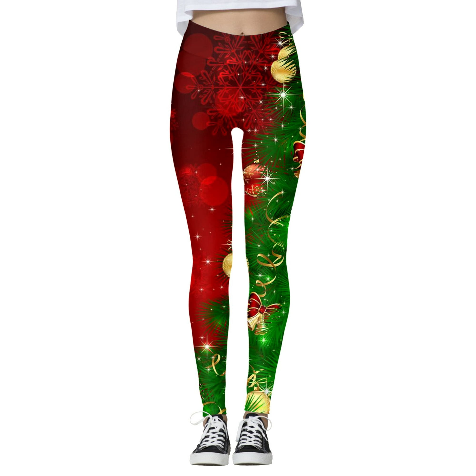 Gibobby Leggings de cintura alta Mujer Impresión digital 3D Navidad Leggings  Pantalones para yoga Correr Gimnasio Pantalones de yoga Medias Compresión  Yoga Correr Fitness (Beige, M)