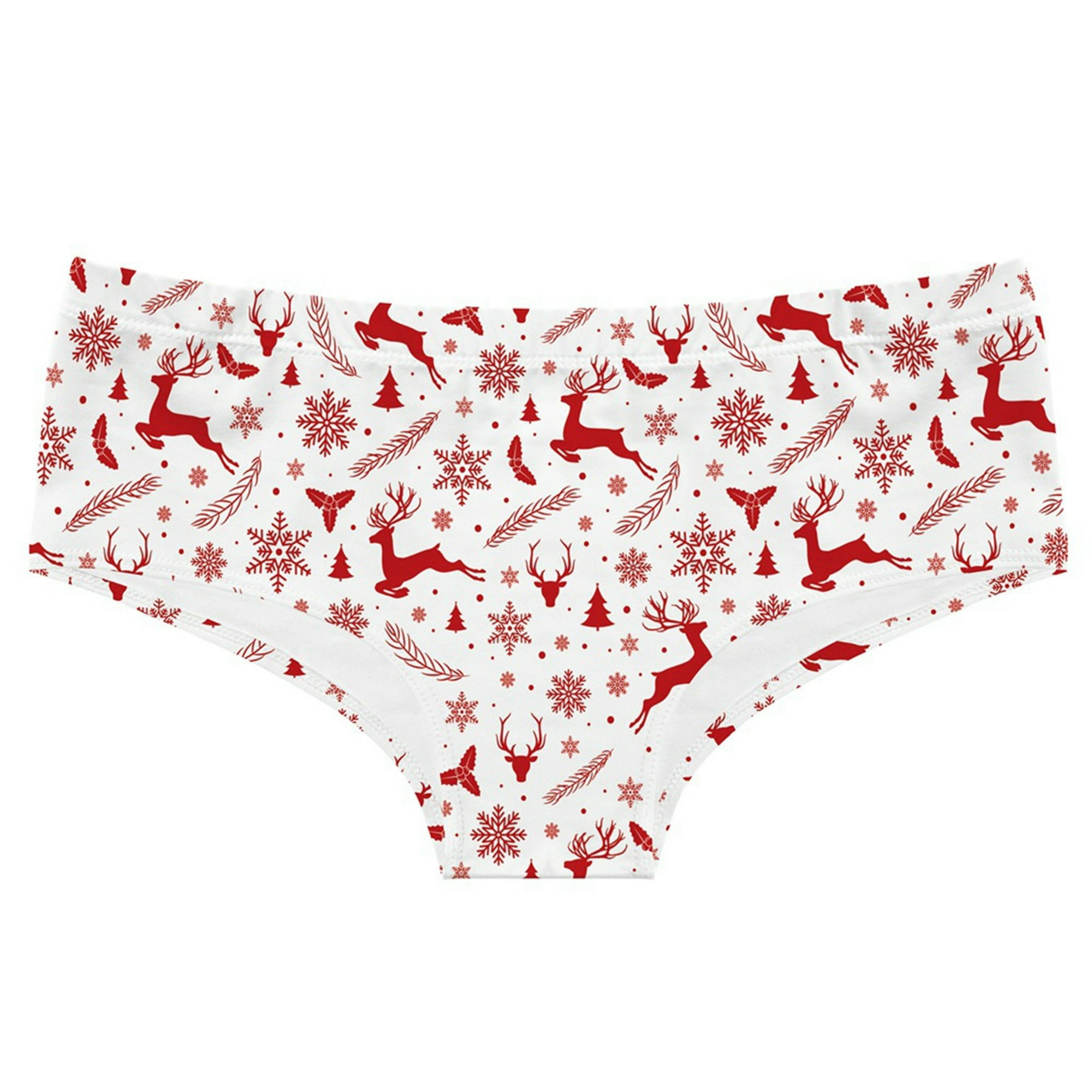 Gibobby Verano calzoncillos adelgazantes Ropa interior de talle bajo  transpirable sin con estampado animal y de nieve con de árbol de Navidad  para mujer(Multicolor, XXXL)