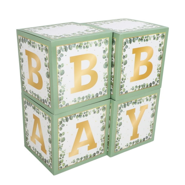 Cajas para Bebé con Letras para Baby Shower Exquisita Caja de Papel con  Decoración de Globos Ideal para Bodas Fiestas de Cumpleaños Sorpresa y  Encanto ANGGREK Otros