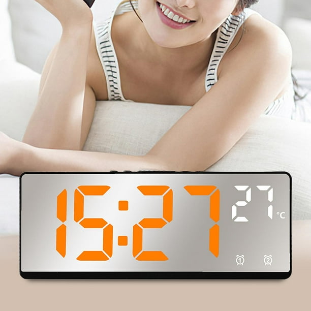 LED Reloj despertador digital Temperatura Fecha Pantalla Escritorio /  Tejido de pared Disponible Sno BLESIY despertador digital