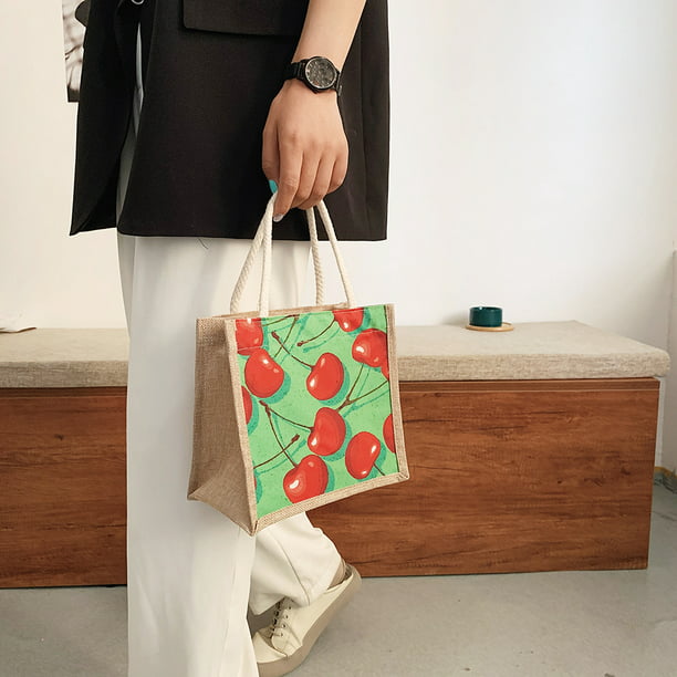 Bolsa Bolsos de mano con estampado de frutas para mujer a la moda, bolsas  de regalo pequeñas de vera JShteea Para Estrenar
