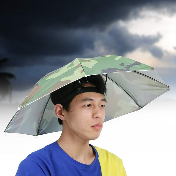 Paraguas anti-UV montado en la cabeza, sombrilla con protección solar,  sombrilla a prueba de lluvia, 65cm(#2) Sombrero de sombrero, Spptty  jardinería