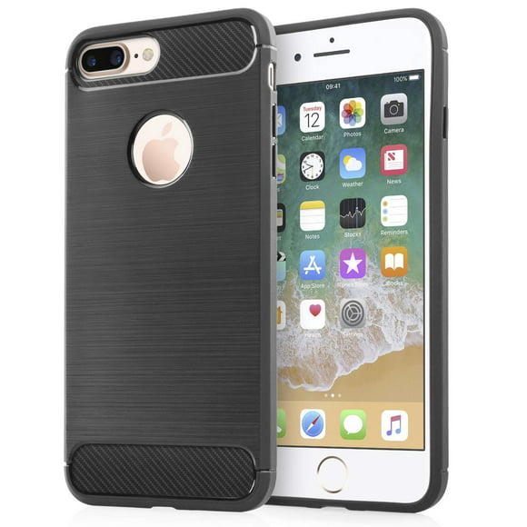 funda premium fibra de carbono para iphone 7 plus iphone 8 plus suave flexible color negro netonbox fibra de carbono