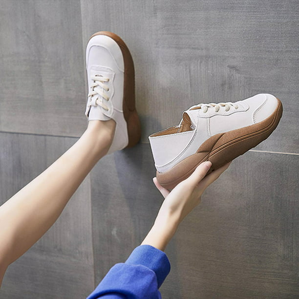 Calzado deportivo para mujer, zapatillas deportivas grises/blancas,  zapatillas deportivas informales, Moda de Mujer
