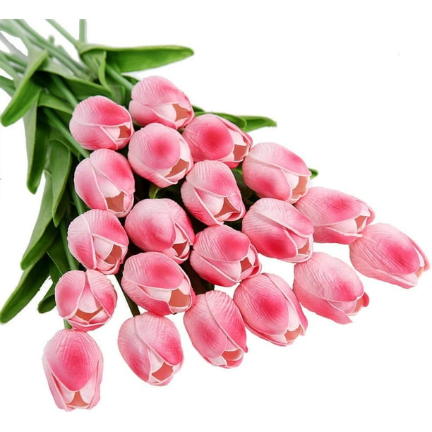 12 piezas de tulipanes artificiales de poliuretano de tacto real, tulipanes  de boda, flores de tulipán de látex para propuestas, fiestas, hogar
