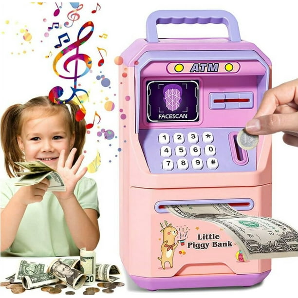 Hucha electrónica rosa, mini hucha con contraseña para cajero automático  para niños, el mejor regalo para niños y niñas