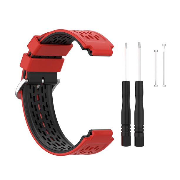 Correa de Silicona dos colores para Garmin Forerunner 735XT 620 630 220 230  235 - rojo/negro