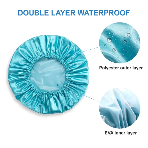 Gorro de natación reutilizable para mujer, gorro de ducha resistente al  agua de doble capa, gorros elásticos impermeables, paquete de 2 JM