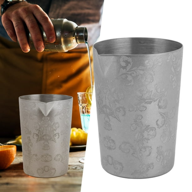 Vaso mezclador de cóctel de 17 oz/16.9 fl oz, vasos de mezcla de acero  inoxidable de primera calidad para barman, ideal para cócteles agitados,  fácil