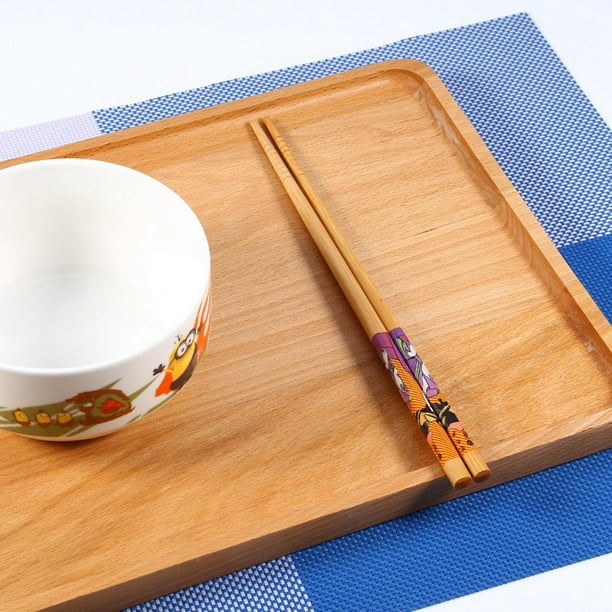 Juego de vajilla japonesa de madera Natural, palillos duraderos y  reutilizables para Sushi y cocina