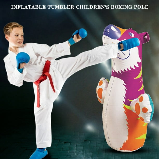 Saco de boxeo para niños, inflable, independiente, juego de fitness para  niños, para practicar karate, taekwondo, MMA para niños y adultos.