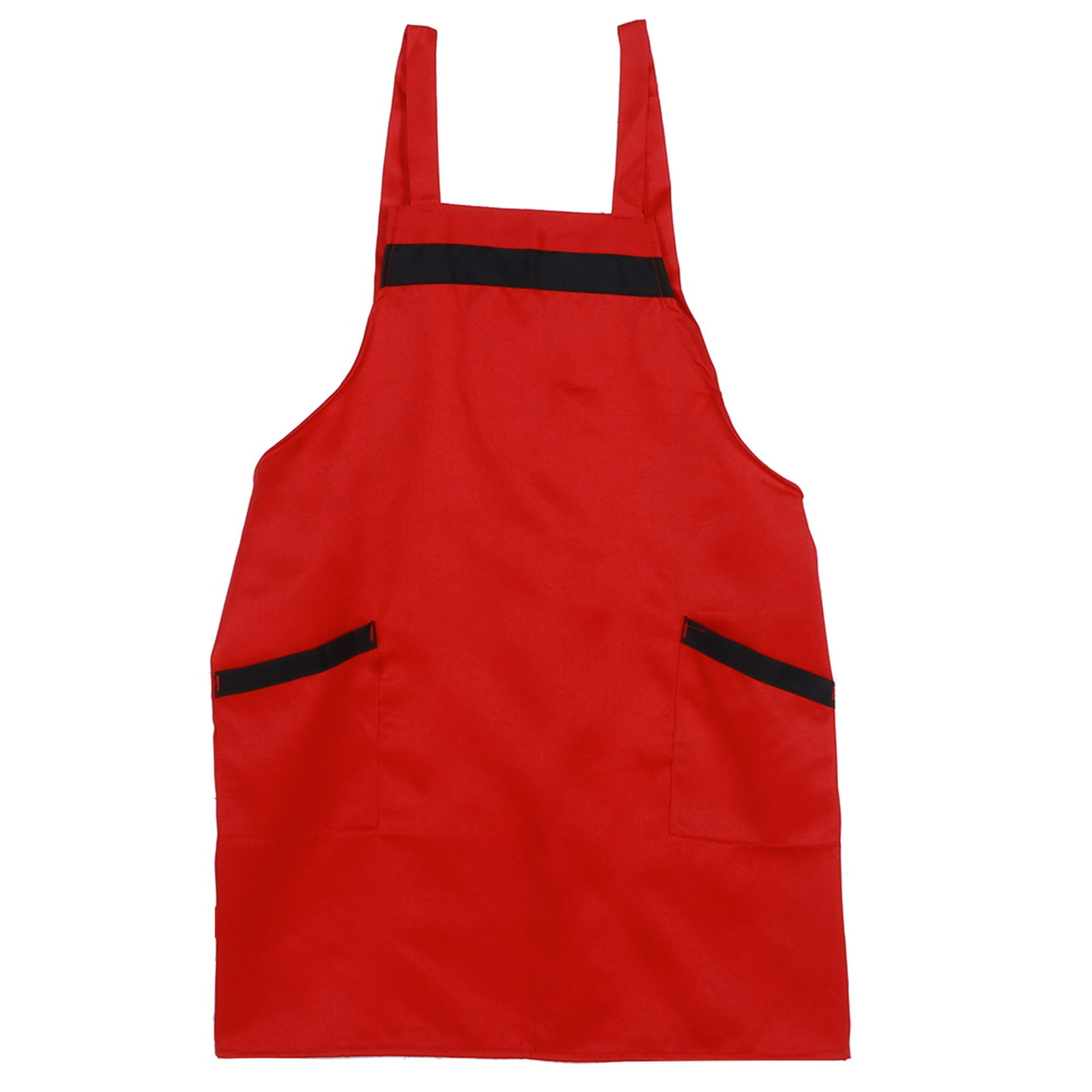 Bonito delantal para mujer con bolsillos, cómodo delantal de cocina,  perfecto para cafetería, hornear, jardinería, cocina, color rojo, Rojo 