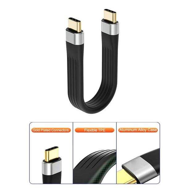 Cable USB C corto 0mm, conjunto de chips de carga rápida, super Universal  de 10 con salida de vídeo 4K, Material TPE Flexibl Sunnimix cargando línea  de datos
