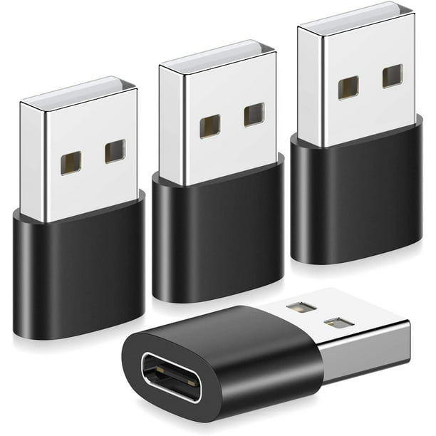 Adaptador USB-C hembra a USB macho (paquete de 4), adaptador USB-C