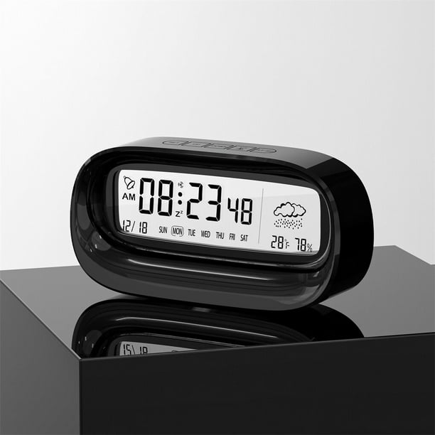 Reloj Despertador Digital Inteligente Lcd, Funciona Con Pila