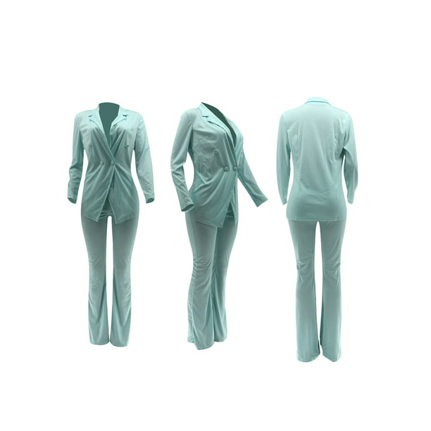 Pantalones de dos piezas para mujer Blazer azul marino formal para mujer  Trajes de negocios para mujer con conjunto de pantalón y chaqueta Ropa de