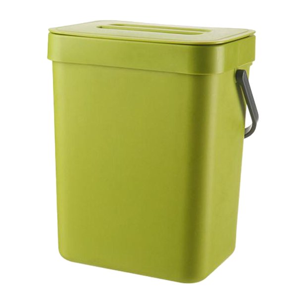 Bote de basura plegable pequeño, paquete de 2 cubos de basura montados en  la pared para puerta de armario de cocina, ahorro de espacio, cubo de  basura