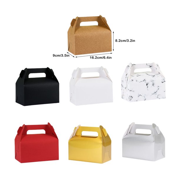 Cajas de cartón de papel de regalo de color blanco con asas para artes y  manualidades, bolsas de dulces, aperitivos de picnic, recuerdos de fiesta  de