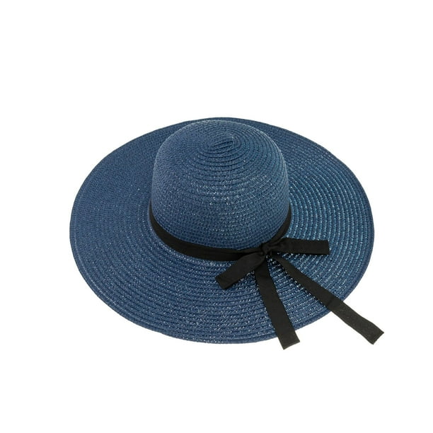 Sombrero flexible para mujer, sombrero de paja, ala ancha, sombreros para  el sol, transpirable, anti rayos UV, sombrero para el sol, playa, UPF 50+,  negro ER