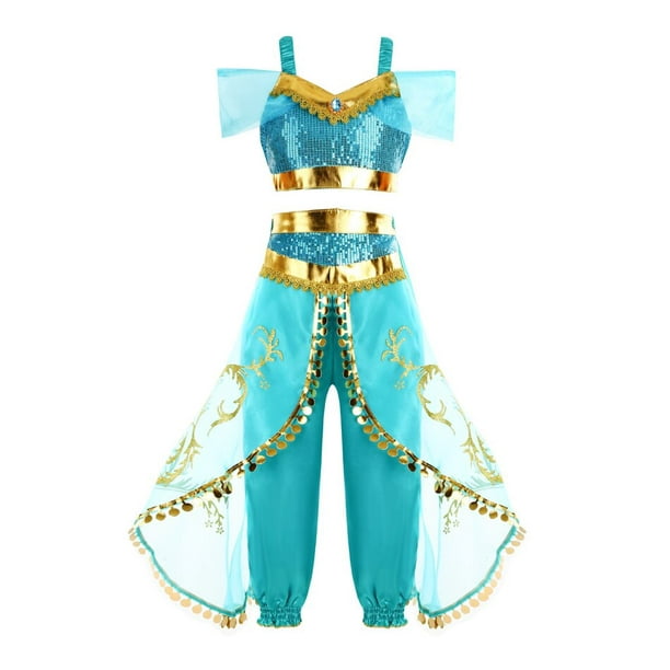 Cosplay para niños adultos Aladdin Jasmine Princess Party Disfraz de  disfraces