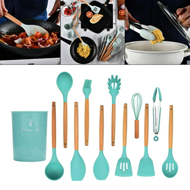 12 Piezas de Utensilios de Cocina Utensilios de Cocina Set de Silicona Set  Pinzas para Cocinar Soledad Set de utensilios de cocina