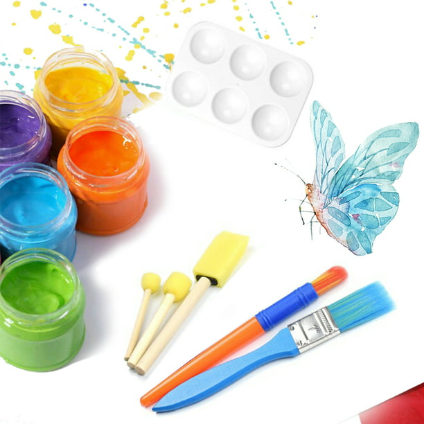Ciieeo Pinceles de pintura lavables para niños pequeños, pinceles de  pintura para niños, paletas de colores, tazas, herramientas de pintura a  prueba