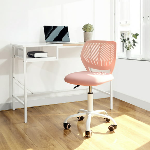 silla giratoria de oficina con ruedas silenciosas rosa furniturer carnation