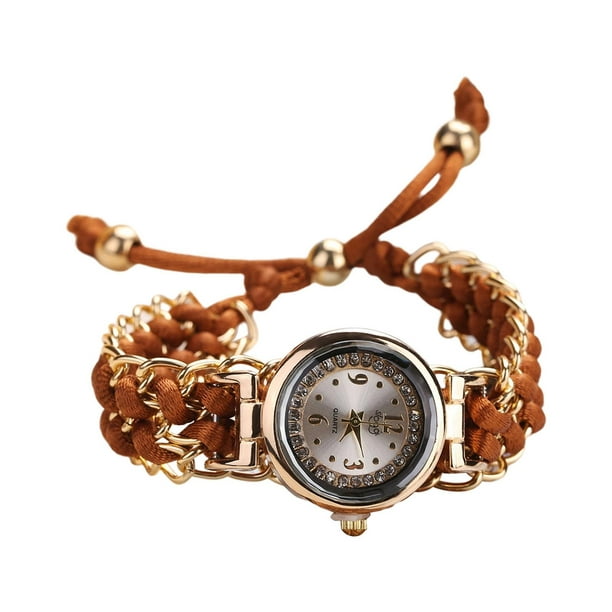 Reloj , regalo banda de cuerda , relojes de , de lujo, muñeca analógica Marrón Hugo Reloj de cuarzo | Bodega Aurrera en
