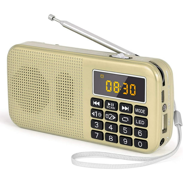 Radio Portátil J-725, Radio FM Con Batería Recargable De Gran Capacidad  (3000 Mah), Con Reloj/Alarma JFHHH pequeña