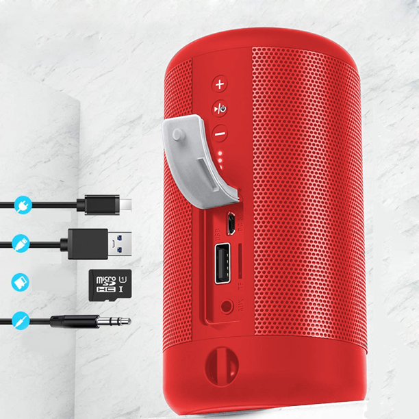  Mini altavoz Bluetooth de conducción ósea, altavoz inalámbrico  portátil estéreo sonido de graves estéreo Altavoz portátil de tamaño mini  reproductor de música para el hogar, al aire libre, viajes (rojo) 