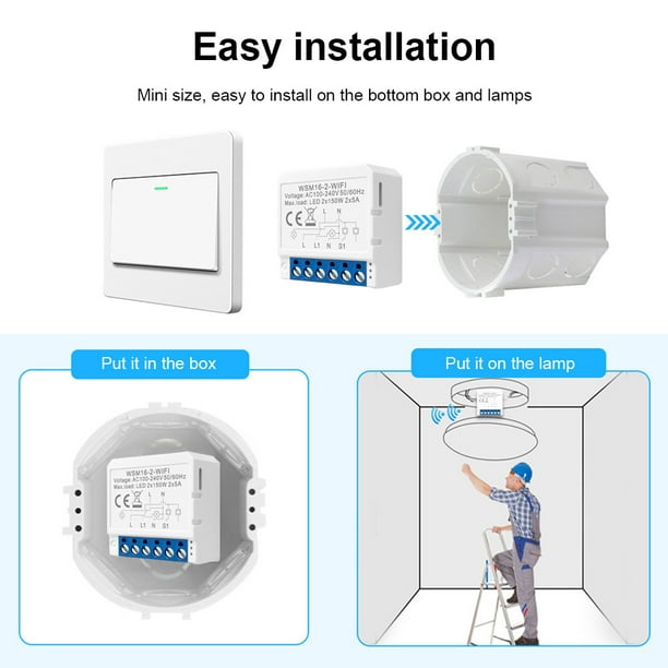 El dispositivo inteligente de encendido y apagado funciona con Alexa Google  Home Smart Home WiFi Switch Breaker Universal Accesorios Electrónicos