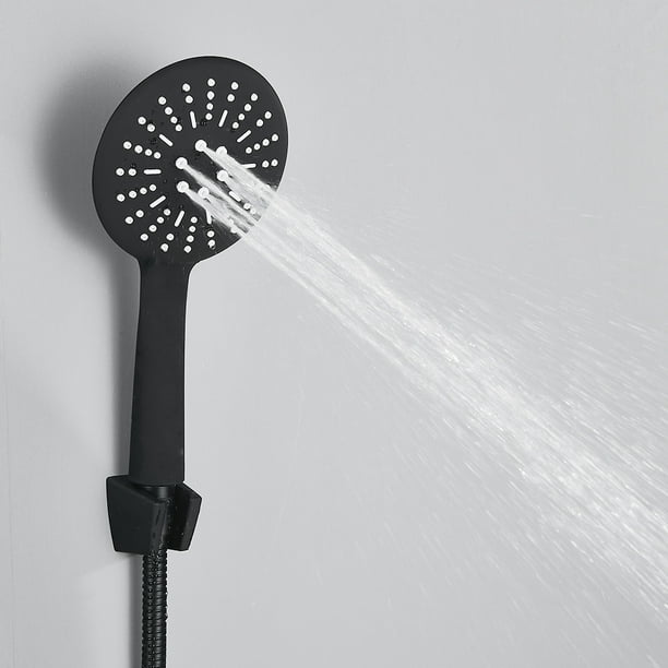  Grifo de ducha de baño, 3 funciones, color negro mate, juego de  grifos de ducha digital, cabezal de ducha de lluvia, interruptor de 3 vías,  grifo mezclador, 10 pulgadas C 