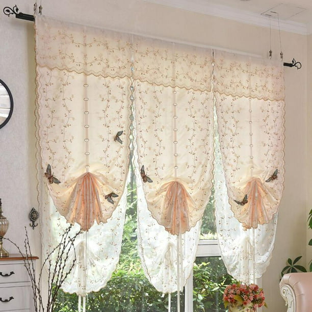 2 piezas de cortinas de para ventanas pequeñas, cortinas de cortina de  ventana con globo de oscurecimiento de mariposa, cortina pequeña Soledad  Cortina del balcón de la cocina