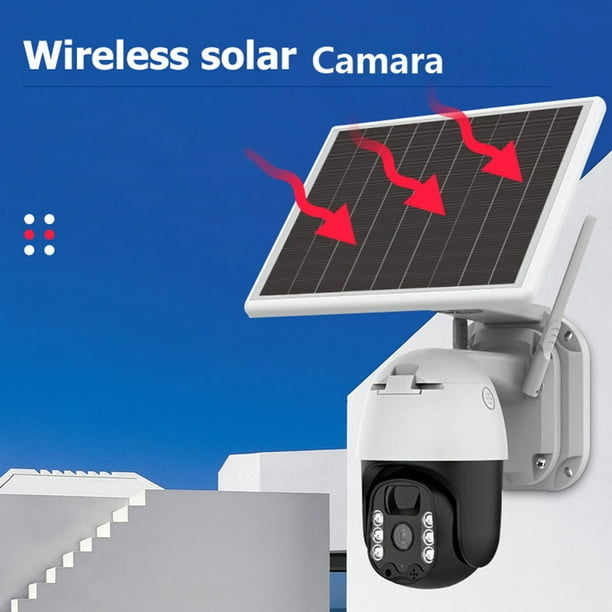  Sistema de cámara de seguridad solar WiFi inalámbrico para  exteriores, paquete de 4, cámara de seguridad alimentada por energía solar  de 3 MP (incluye estación base y 4 cámaras solares), audio