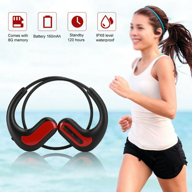 Auriculares colgantes traseros IPX8 auriculares deportivos impermeables auriculares  para nadar músic ANGGREK