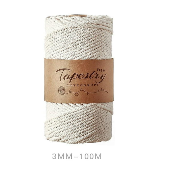 3x Cuerda de Algodón de Sunnimix para DIY, Cordón Textil Macrame 3mm