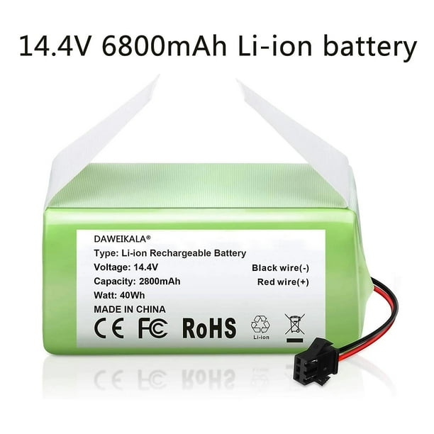 Batería de iones de litio de 14,4 v y 6800mah para Conga 990 1090 Tesvor  X500 Ecovacs Deebot N79 N79s Dn622 Eufy Robovac 11 11s Robovac 30