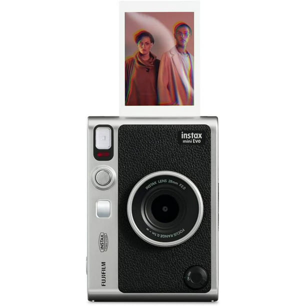 Cámara instantánea Fujifilm Instax Mini Evo, impresora de fotos para  Smartphone, Color marrón y negro + (película blanca opcional Instax Mini 20  hojas)