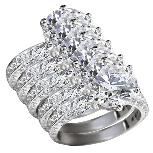 Sortija de Matrimonio CrystalLuxe 5Pzas Talla 6 16.5mm