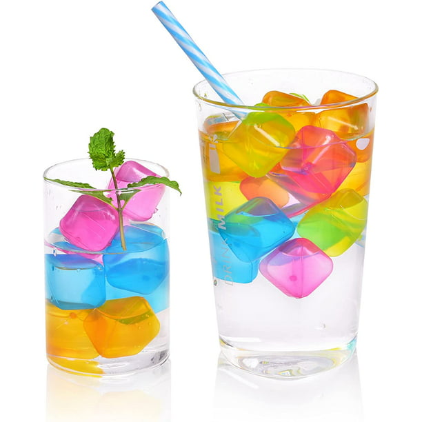 Cubitos de hielo reutilizables que cambian de color, paquete de 75 cubos de  hielo redondos de plástico para bebidas, recongelables, sin BPA, bola de