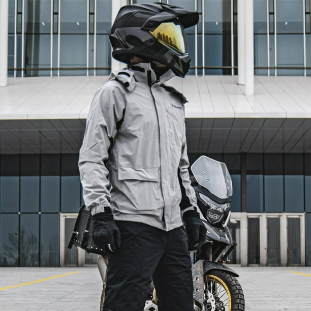 SULAITE Chubasquero Reflectante Moto + Pantalones con Cubrezapatos Gris  (XXXL) Ndcxsfigh Accesorios para autos y motos