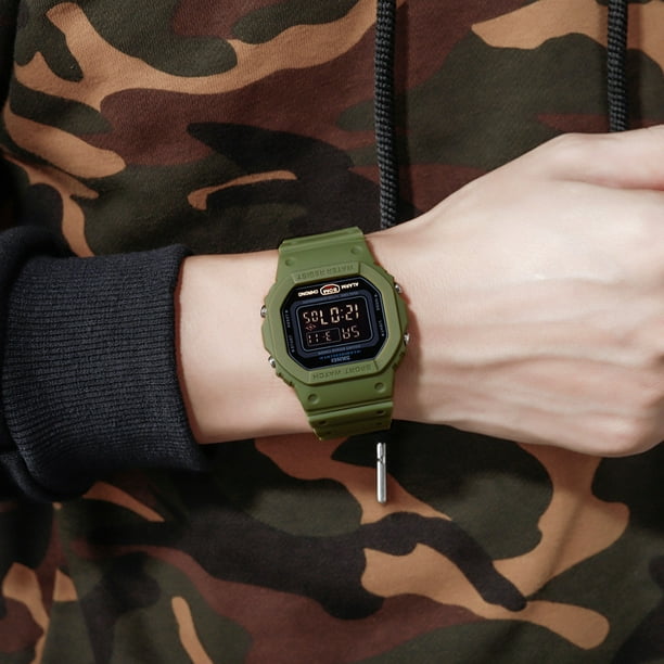 Reloj deportivo digital para mujer, reloj de pulsera impermeable de doble  pantalla con alarma y cronómetro