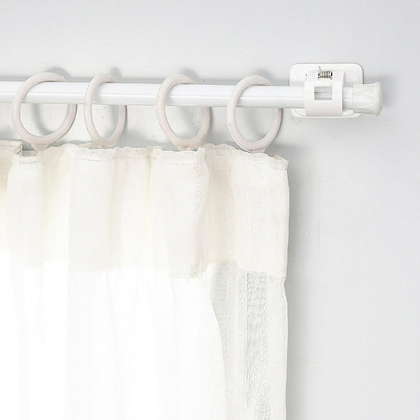 Soporte de barra de cortina, gancho de plástico autoadhesivo para colgar  cortinas, soporte de poste de