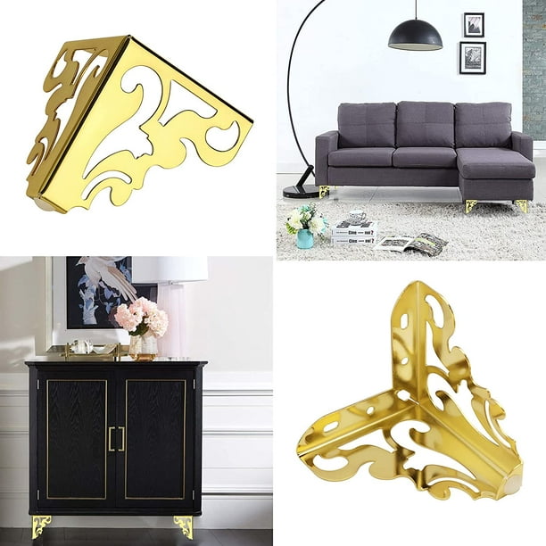 WANLIAN Patas de muebles de 4 pulgadas, patas de metal para muebles de  armario, sofá, soporte de TV, estantería de 4 piezas (dorado)