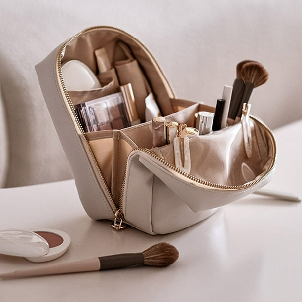 Bolsa de cosméticos de PU Caja de maquillaje a cuadros de gran capacidad  para regalos de vacaciones Likrtyny Cuidado Belleza