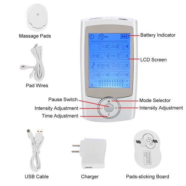 Masajeador Electrico De Espalda Y Cuello 6 Modos Frecuencia Alivio Dolor  Estres